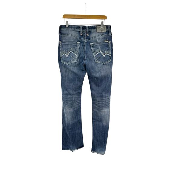 Salvage Mayhem Bootcut Dark Wash Thick Stitch Stretch Denim Jeans Men’s 31 Long - Picture 1 of 13